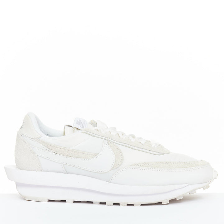 SACAI 2020 LDWaffle white nylon cream leather double swoosh sneakers EU43