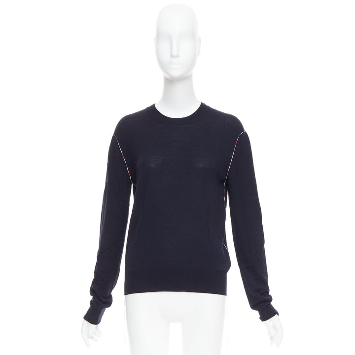 OLD CELINE Phoebe Philo navy multicolor yarns anagram logo sweater