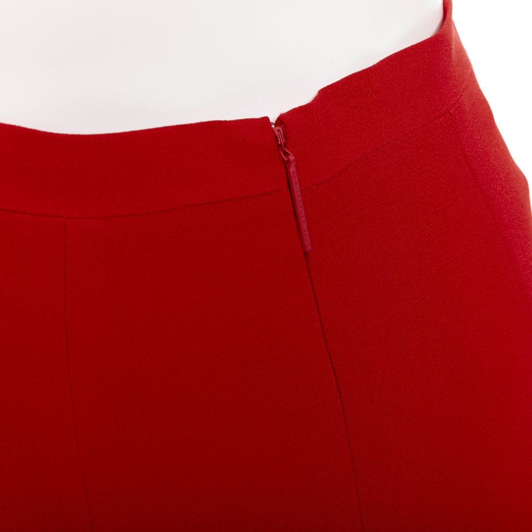 CHRISTOPHER KANE red heart embroidered cut out side A-line skirt UK8 S