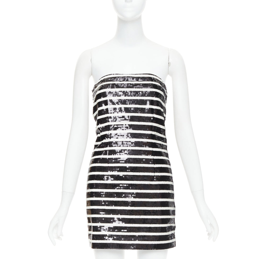 veronica beard black sequin dress VERONICA BEARD BREAKERS SEQUIN STRIPE DRESS sz 0