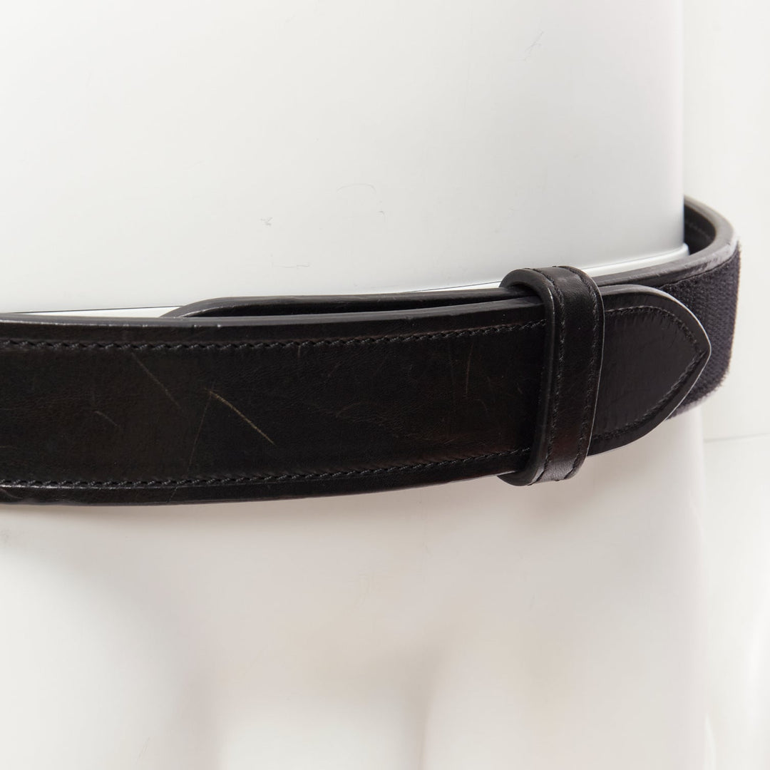 OLD CELINE Phoebe Philo black leather magic tape minimal classic wide belt M
