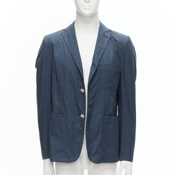 JUNYA WATANABE MAN blue green checked contrast lining casual blazer jacket M