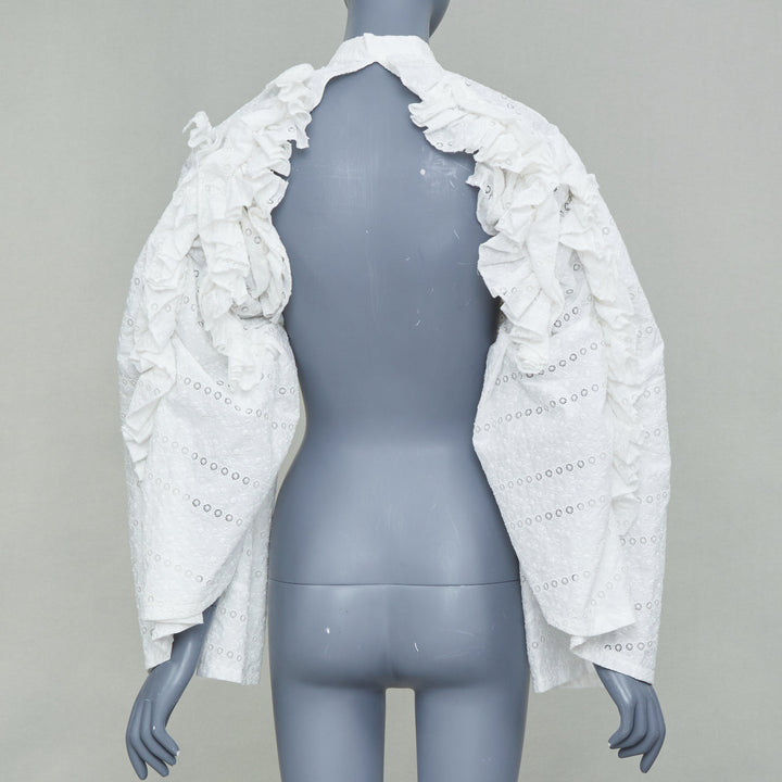 TAO COMME DES GARCONS 2021 white broderie anglaise sleeve cape pelerine bolero