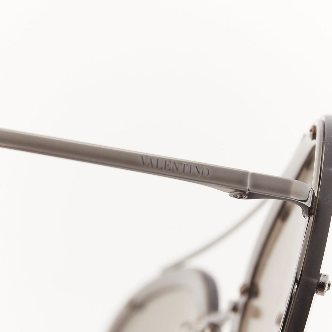 VALENTINO VA2013 58cm crystal stud mirror silver pilot aviator sunglasses