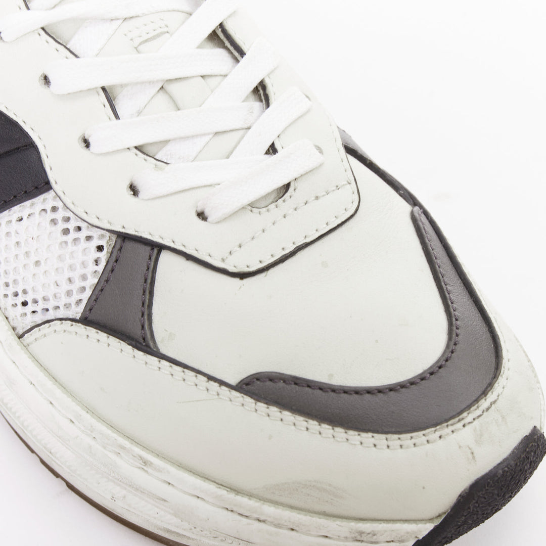 BOTTEGA VENETA 2020 Speedster white black mesh calfskin chunky sneakers EU42