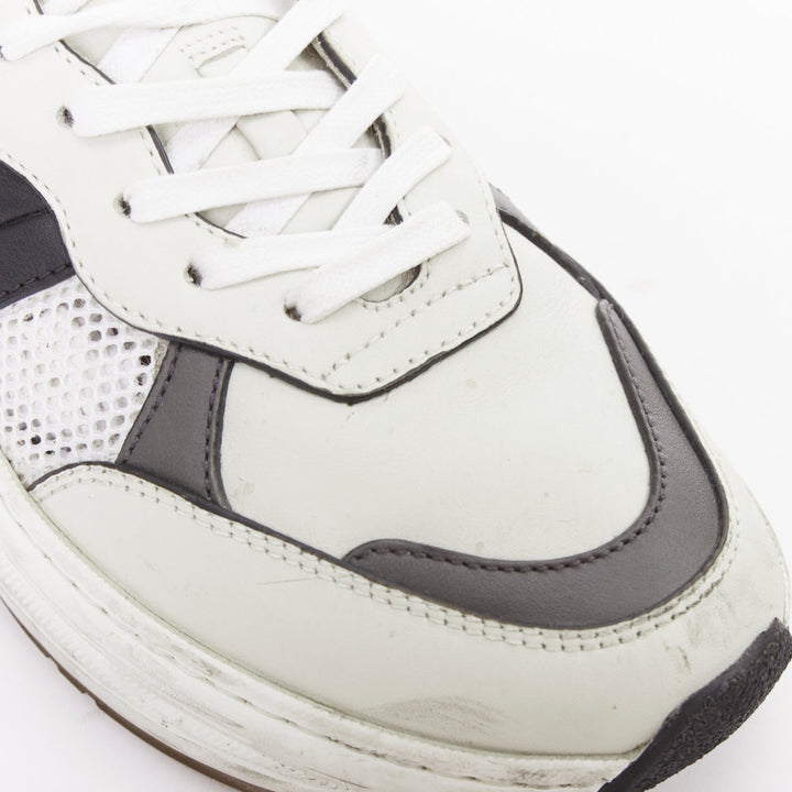 BOTTEGA VENETA 2020 Speedster white black mesh calfskin chunky sneakers EU42