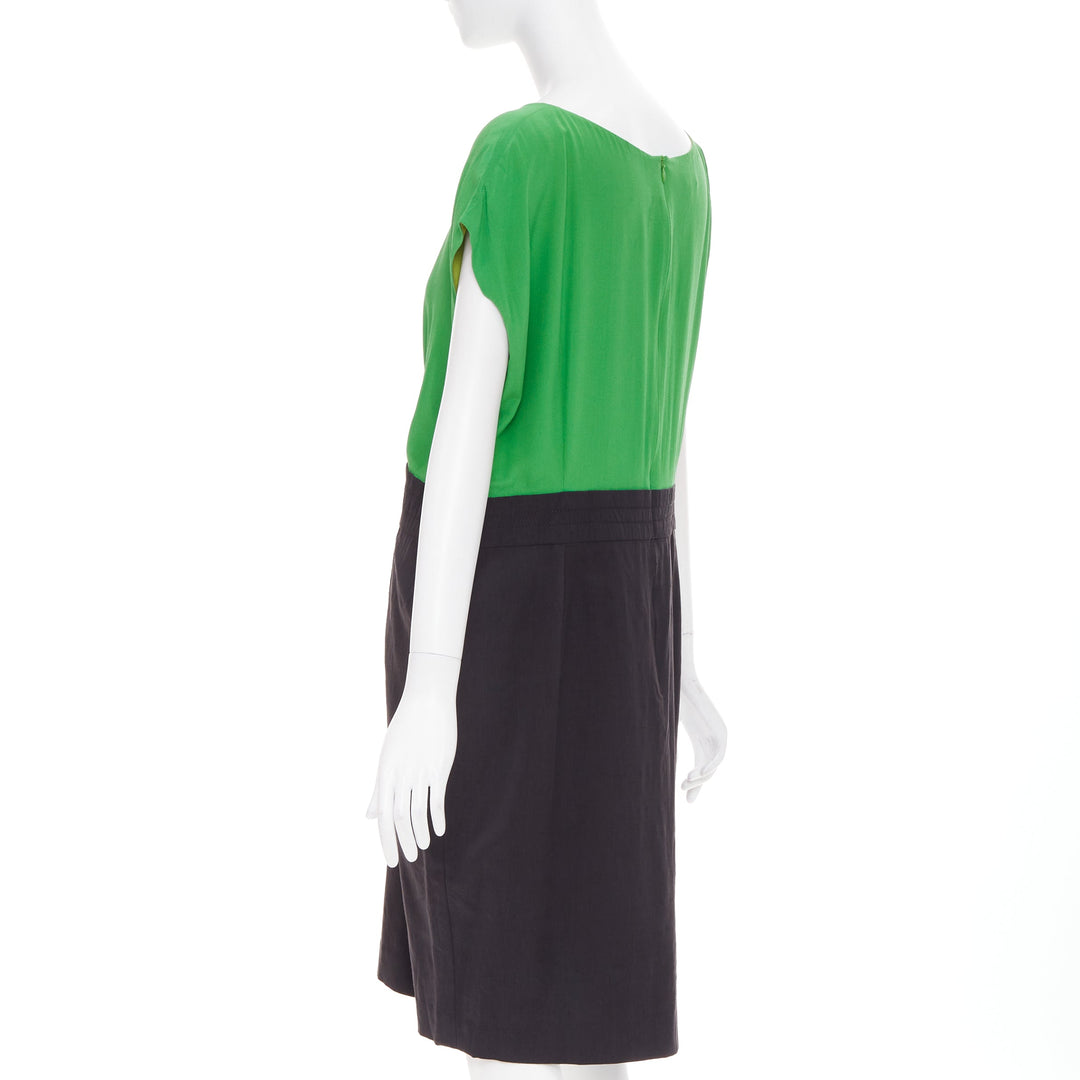 SAINT LAURENT 2012 sheer polkadot neckline crepe sheath dress FR34 XS