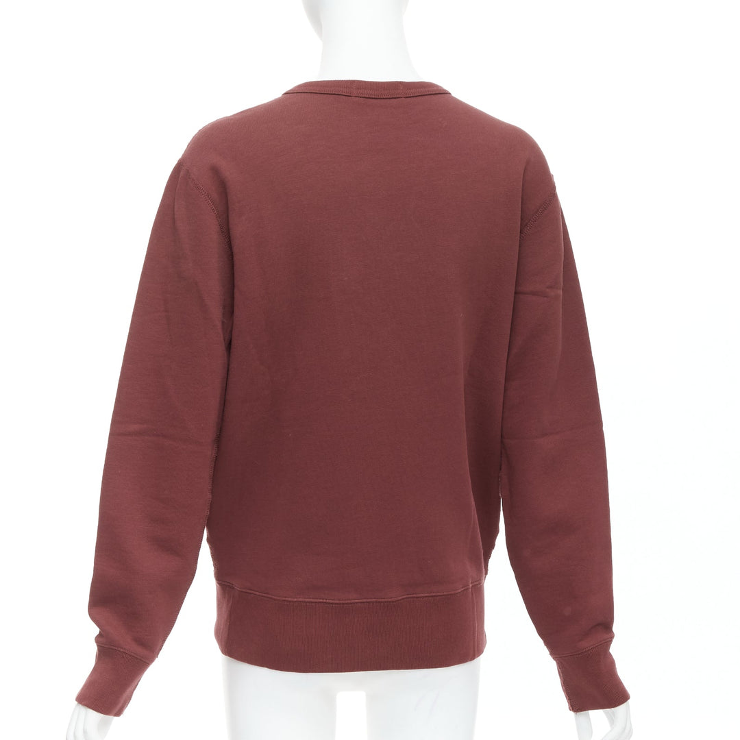 POLO RALPH LAUREN burgundy varsity cotton fleece sweatshirt XS