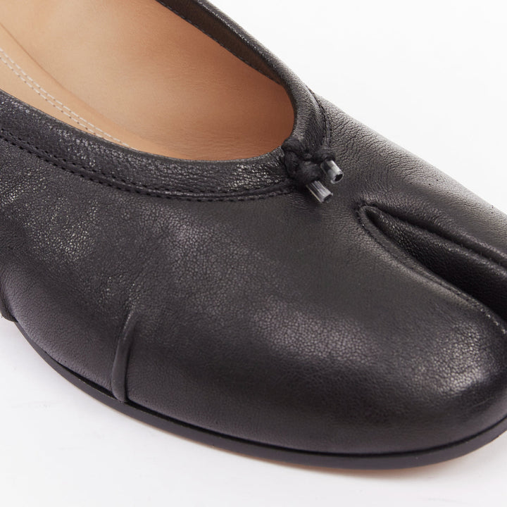 MAISON MARGIELA 2024 Tabi Ballerina 30mm black split toe cylinder heel pump EU39