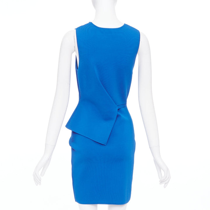 ALEXANDER WANG electric blue half peplum crew neck knitted dress M