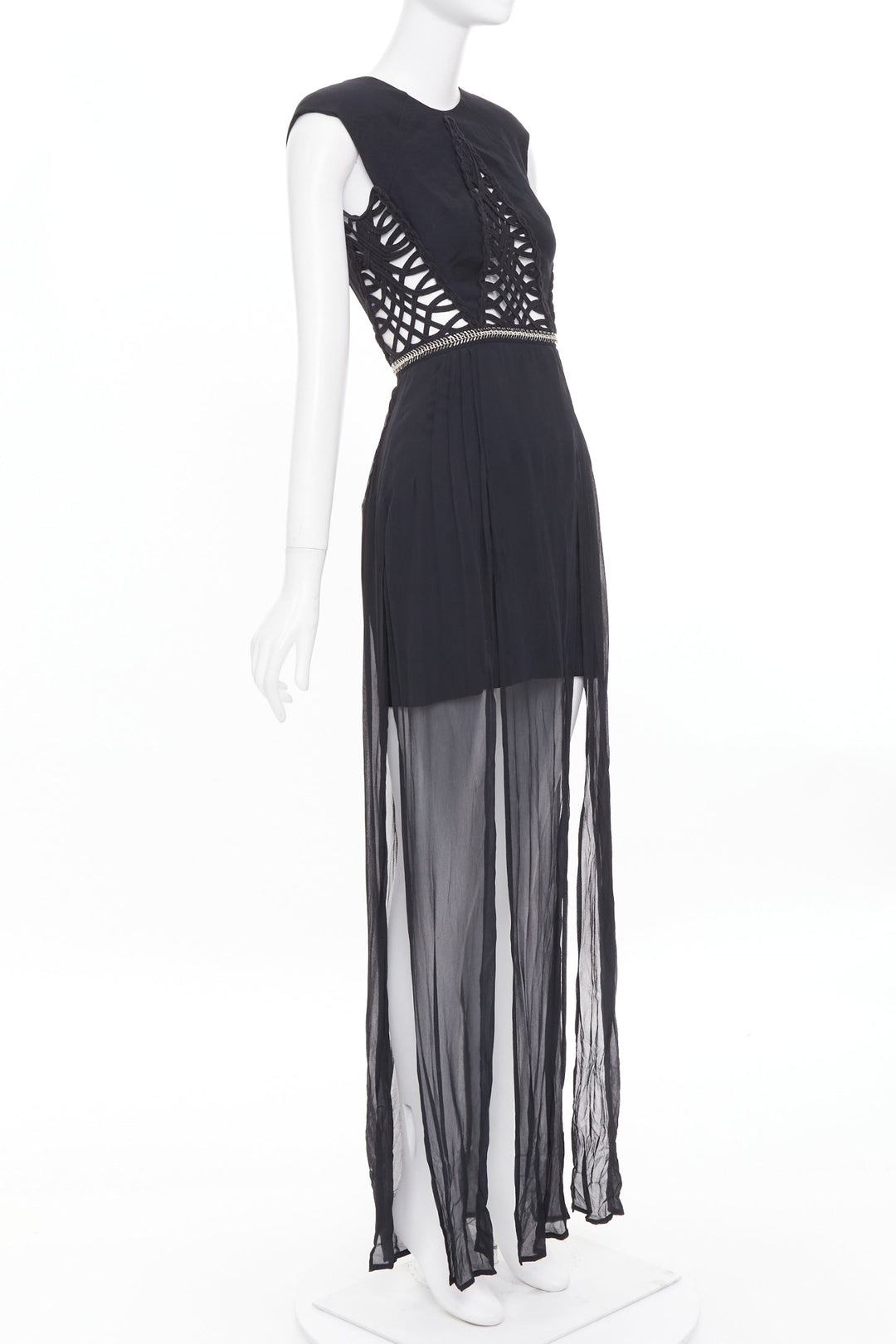 SASS & BIDE Lace Twist black cut out viscose blend apparel dress US6 M