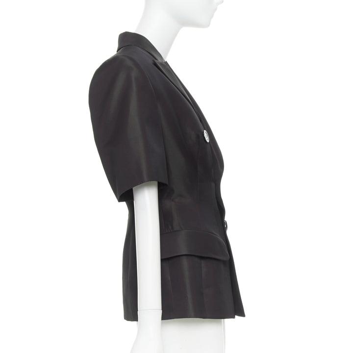 ALEXANDRE VAUTHIER COUTURE AW2022 Runway bordeaux red short sleeve tuxedo jacket