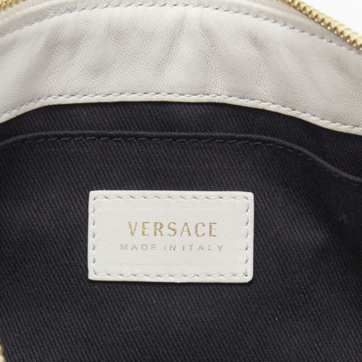 VERSACE Vanitas white baroque quilted gold Medusa metal chain crossbody bag