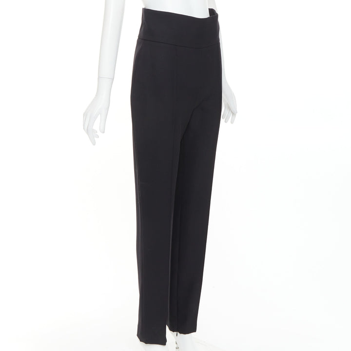 ALEXANDRE VAUTHIER black high waist pleated zip hem harem pants FR40 L