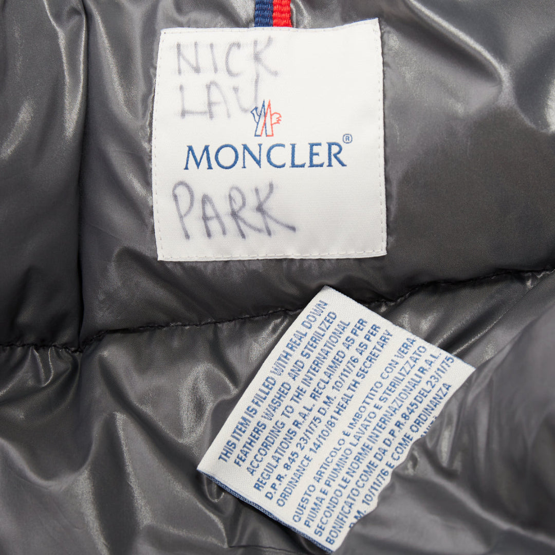 MONCLER Grenable black shine snap button cropped puffer jacket Sz.0 XS