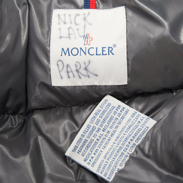 MONCLER Grenable black shine snap button cropped puffer jacket Sz.0 XS