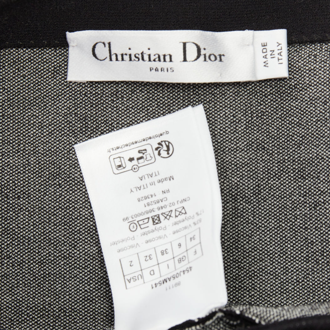 DIOR 2024 Miss Dior fuchsia white black graffiti paint logo mini skirt FR34 XS