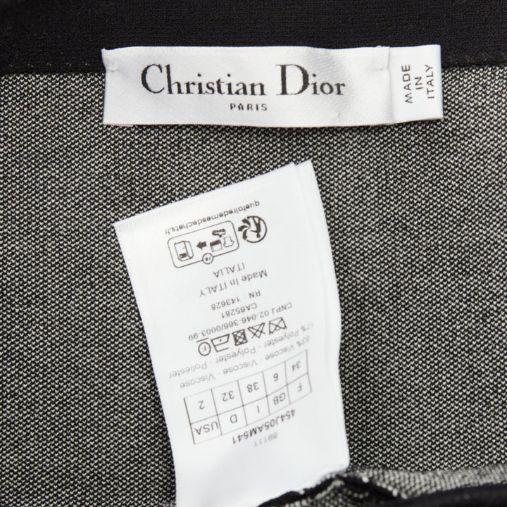 DIOR 2024 Miss Dior fuchsia white black graffiti paint logo mini skirt FR34 XS
