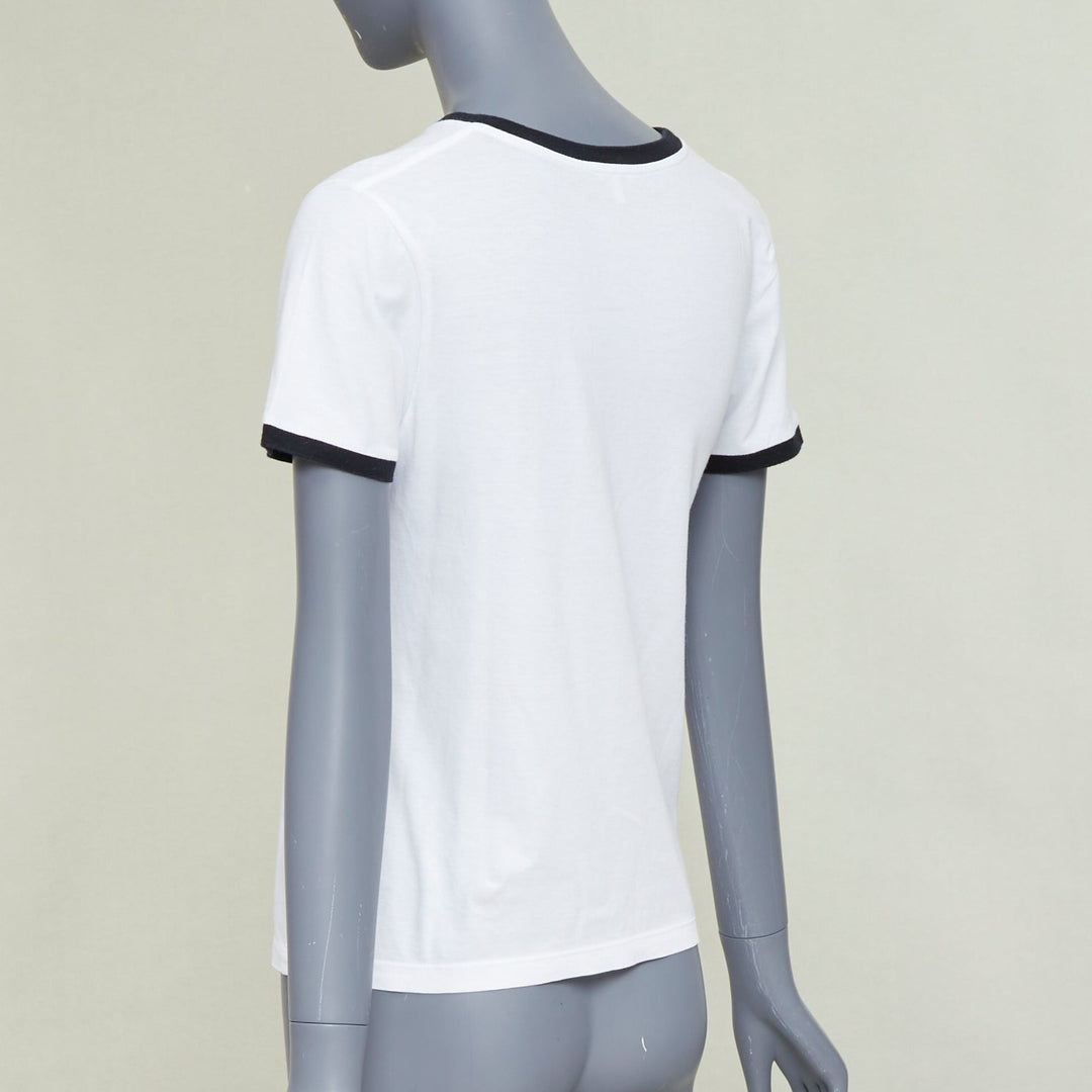 LOEWE 2024 white black Anagram embroidered slim-fit ringer tshirt S