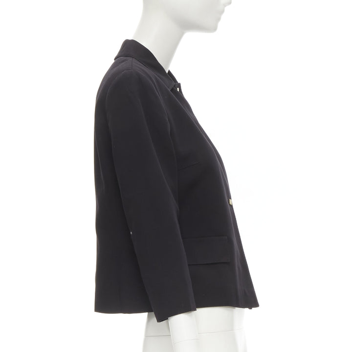 VALENTINO Vintage copper tone square buttons black cropped blazer IT44 L