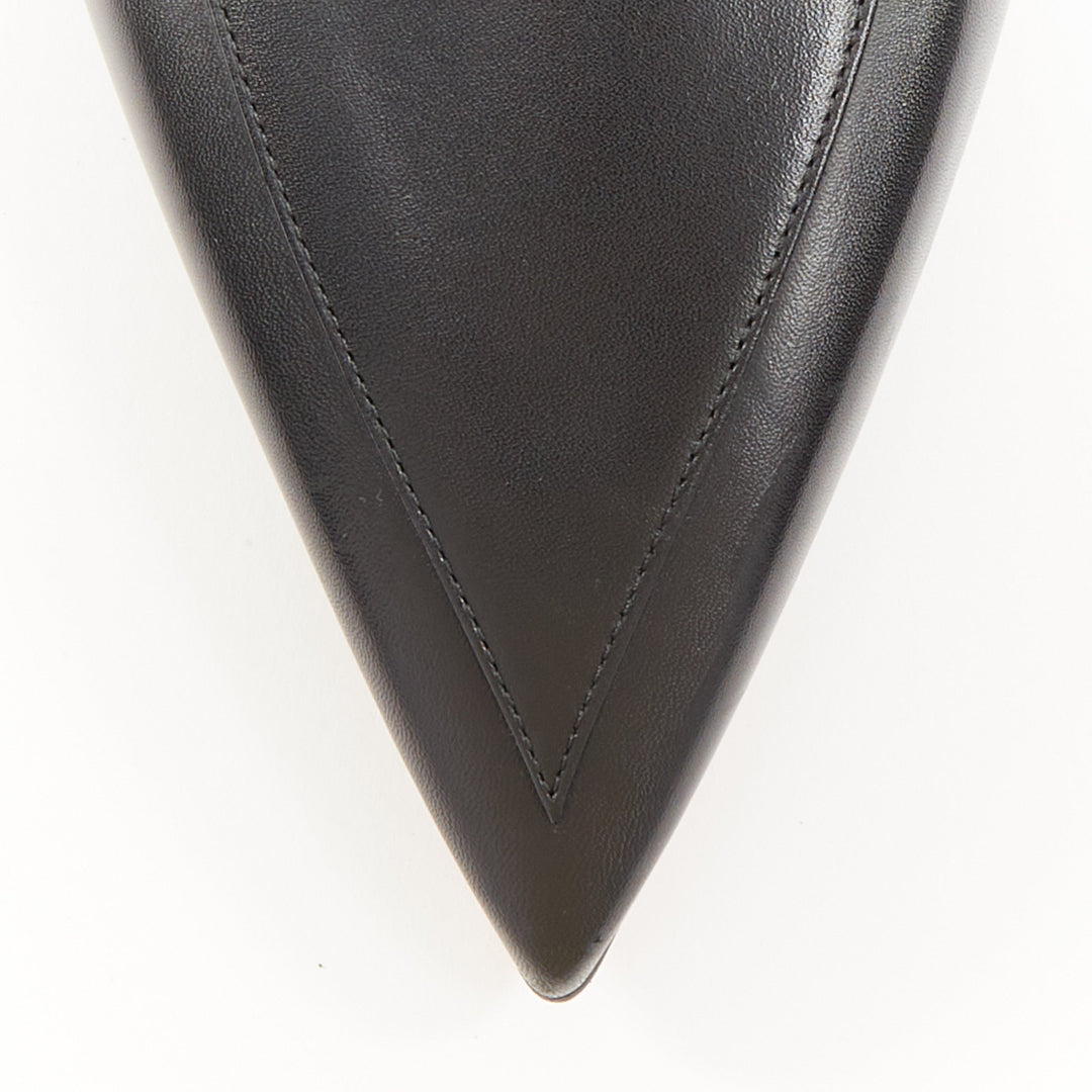 CHRISTIAN LOUBOUTIN Aiguilou 30 black calf leather strass spike loafer EU44 US11