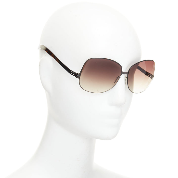 IC BERLIN Tres Chic Mercredi brown gradient lens butterfly metal sunglasses