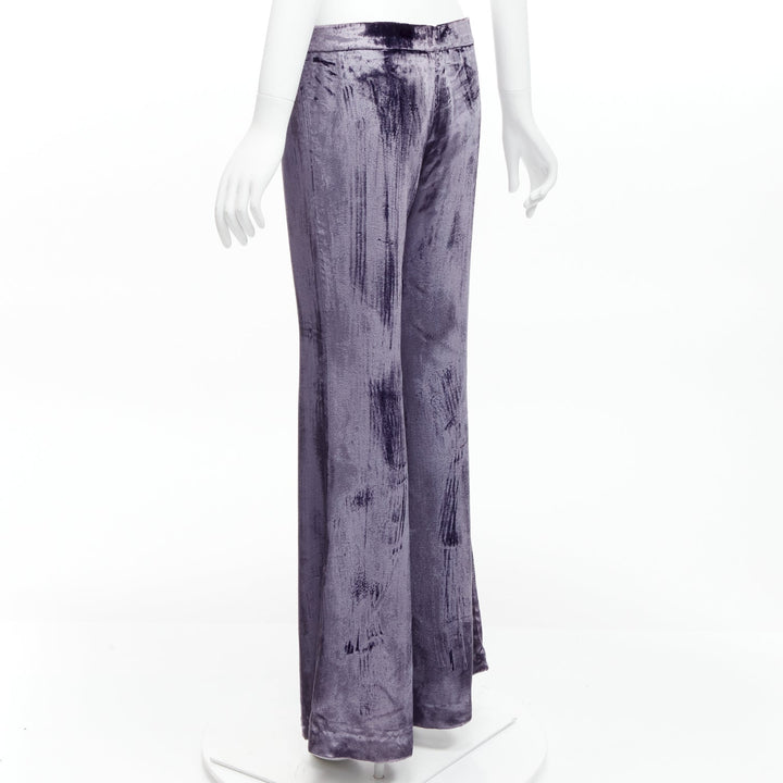 GUCCI Tom Ford Vintage purple velvet low waist flared pants IT40 S