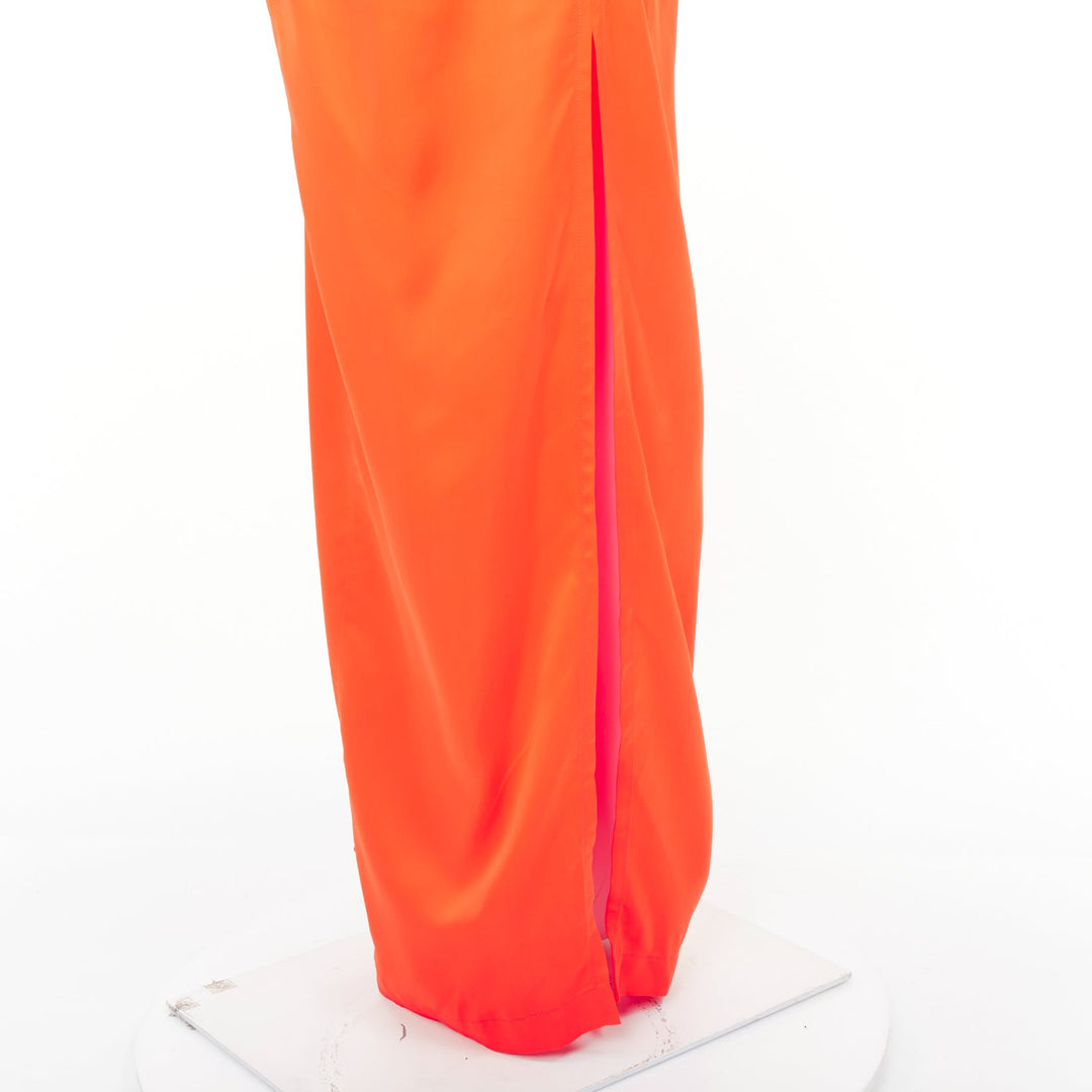 FERRAGAMO Maximilian Davis  Mandarin orange satin kimono gown dress IT38 XS