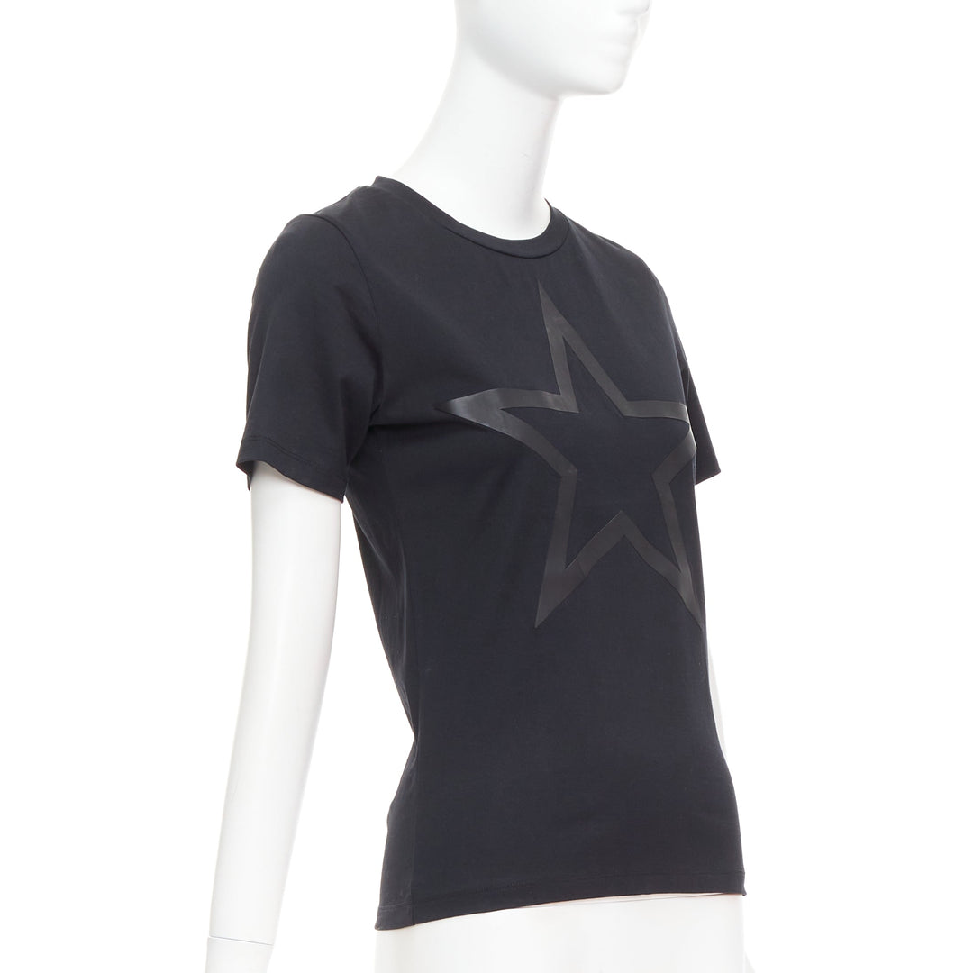 GIVENCHY black cotton star textured print fitted short sleeve tshirt S