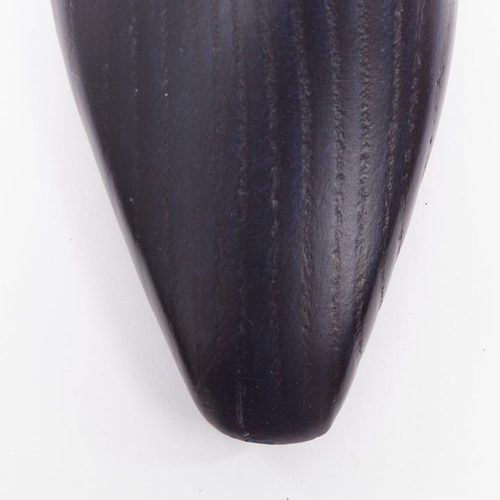 BERLUTI dark blue wooden carved logo shoe tree shape holder UK7 EU41