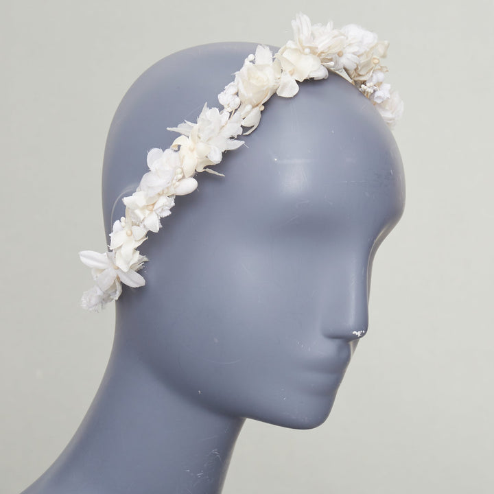 rare SAINT LAURENT 2023 Runway Bohemian Bridal rose bud silk voile headband