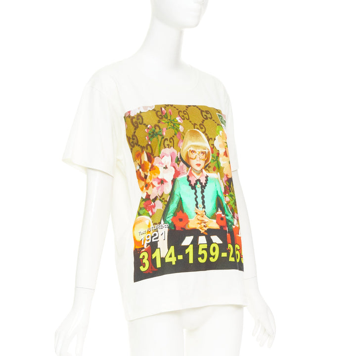 GUCCI 2018 Ignasi Monreal ecru cotto graphic portrait print t-shirt XS