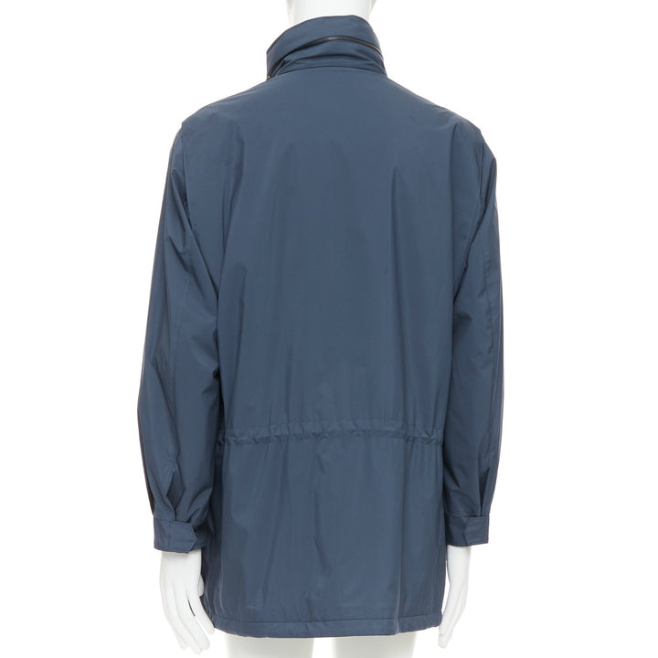 LORO PIANA Traveller navy windtech light 100% cashmere lined coat IT58 4XL