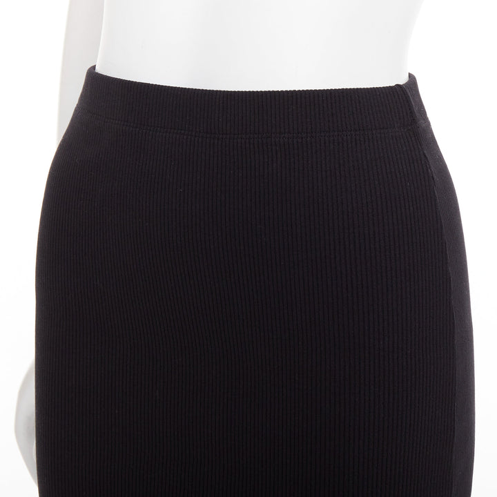 MARQUES ALMEIDA black organic cotton blend ribbed mermaid ruffle skirt XS
