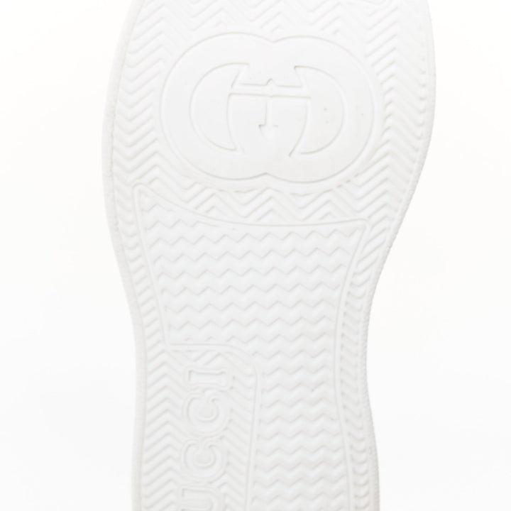GUCCI KIDS pink white leather fabric GG monogram interlocking sneakers EU29
