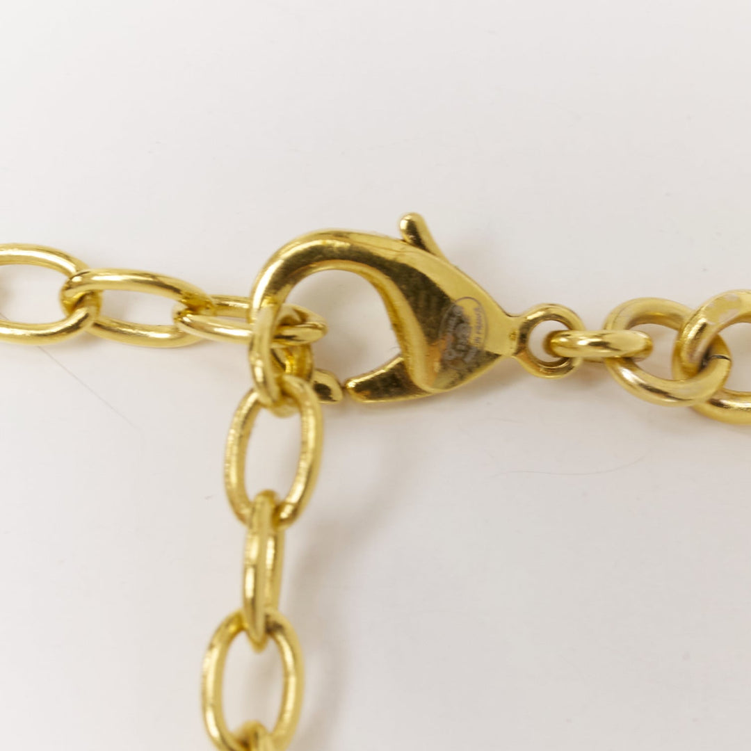 CHANEL 2023 Monte Carlo gold black glitter foil resin CC logo pendant  necklace