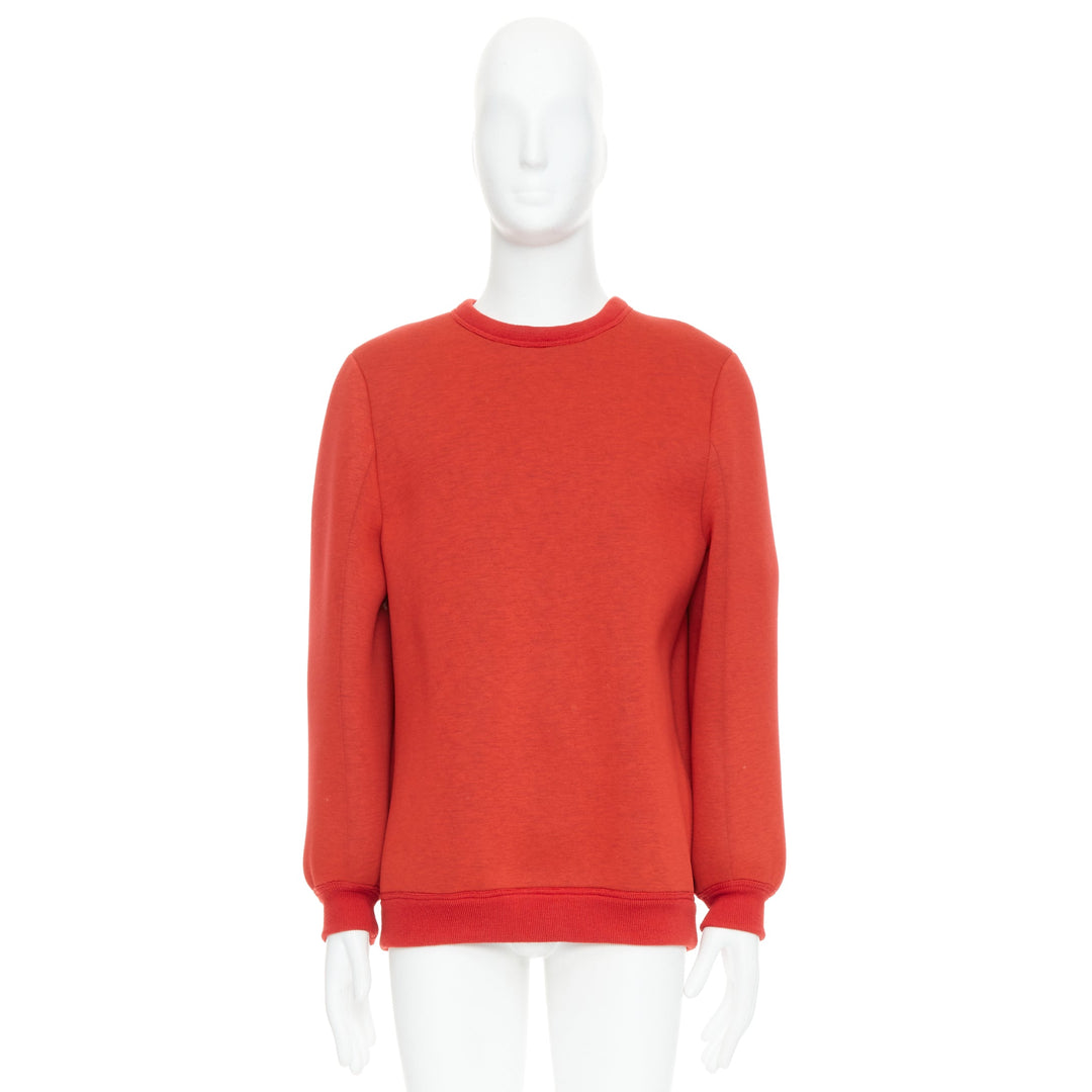 MAISON MARGIELA 2010 red neoprene structured curved sleeve pullover jumper S