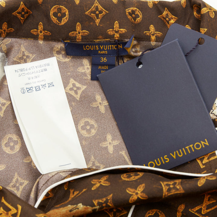 rare  LOUIS VUITTON 2019 Runway Grace Coddington Catogram Monogram top FR36 XS