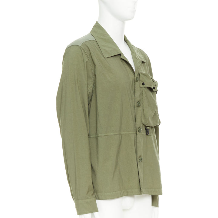 CP COMPANY 101A Taylon P olive green garment dye pocketed overshirt jacket L