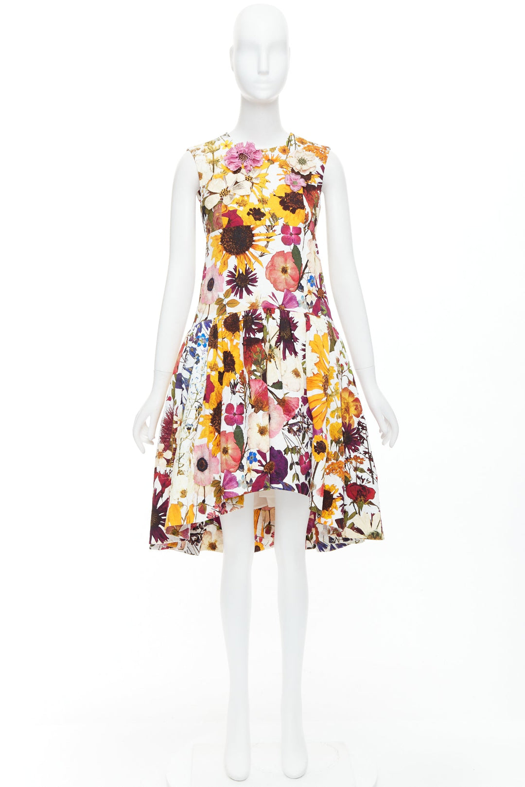 OSCAR DE LA RENTA 2021 floral embellished cloque bubble dress US0 XS