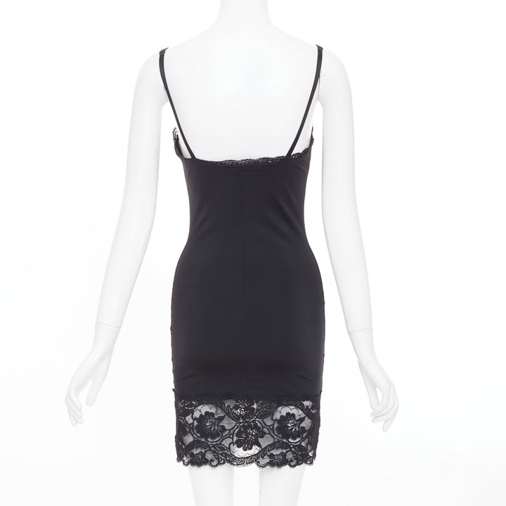 BEBE Vintage floral lace overlay satin sheer panel lingerie midi slip dress S