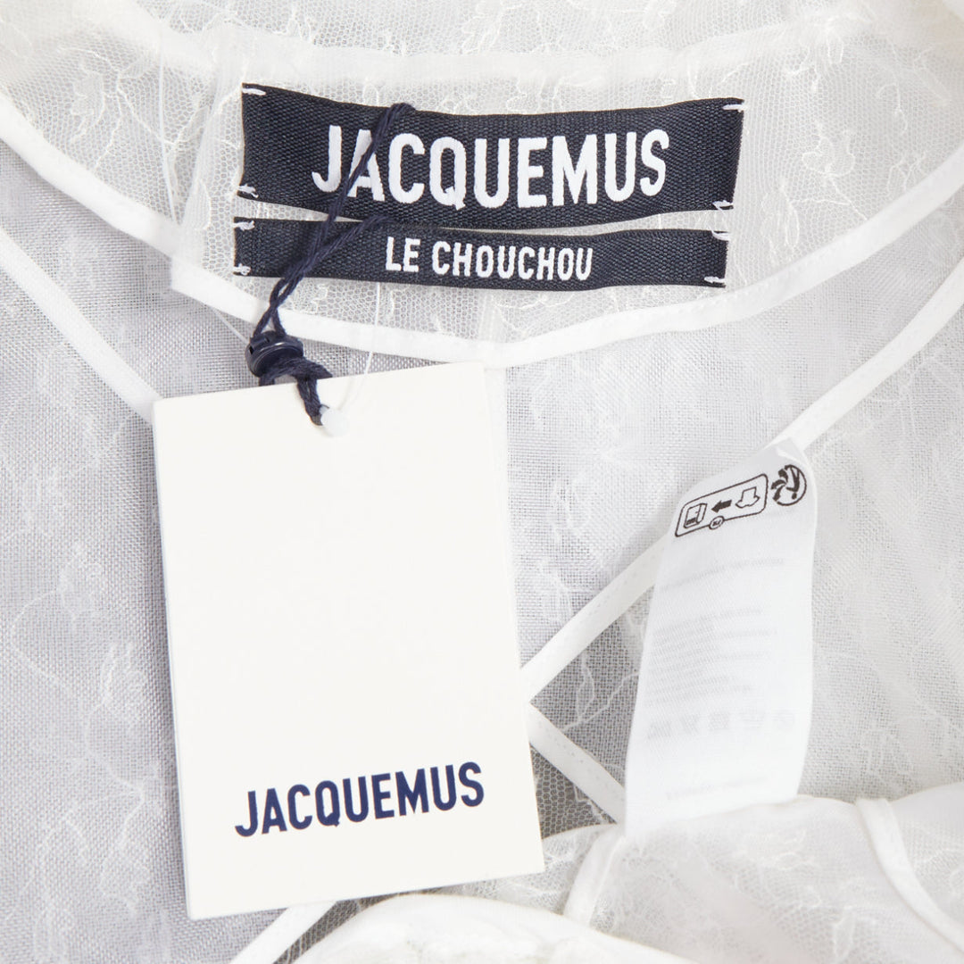 JACQUEMUS Bridal Le Chouchou 2023 Runway Dentelle white tulle jacket FR34 XS