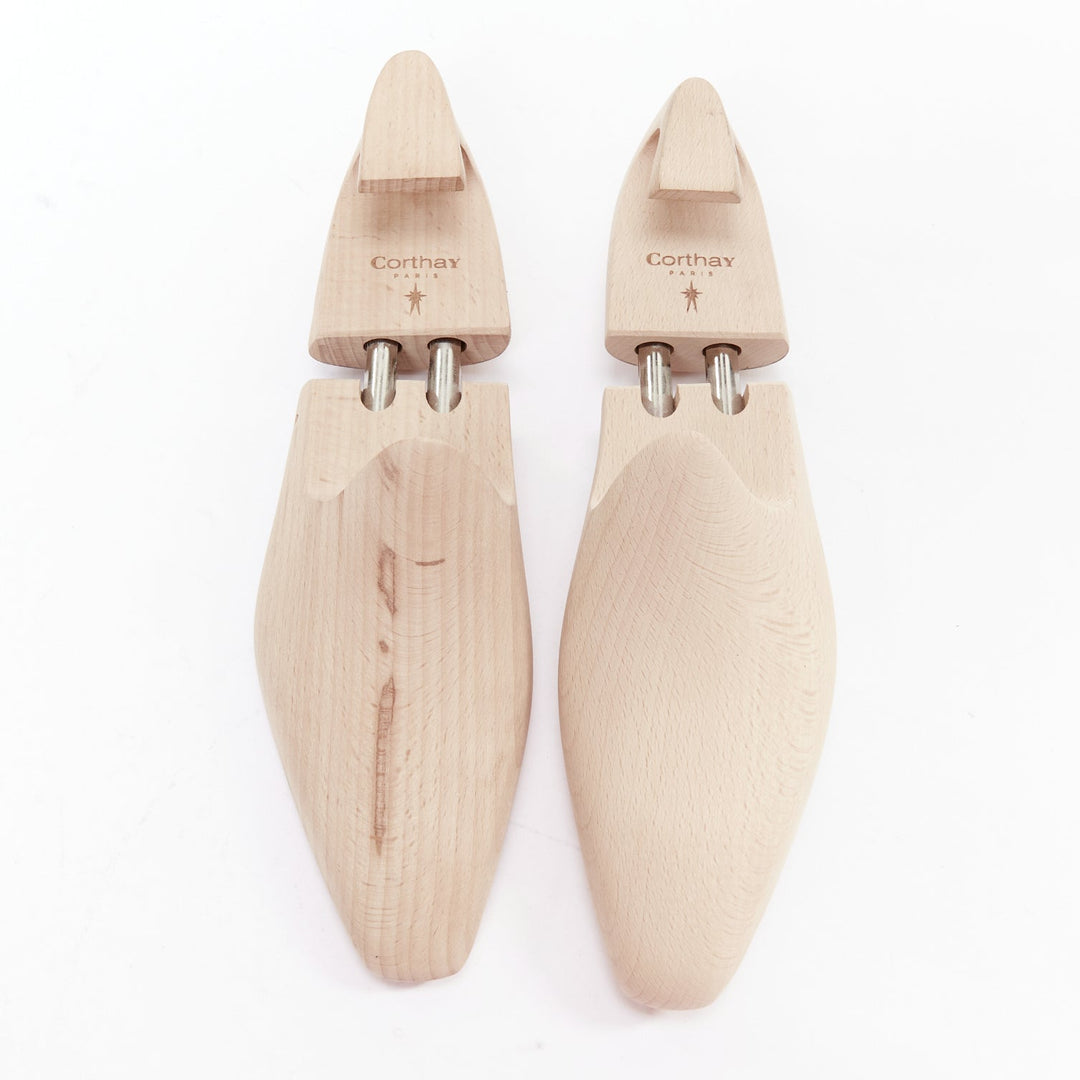 CORTHAY beige wooden logo shoe tree pair UK8 EU42