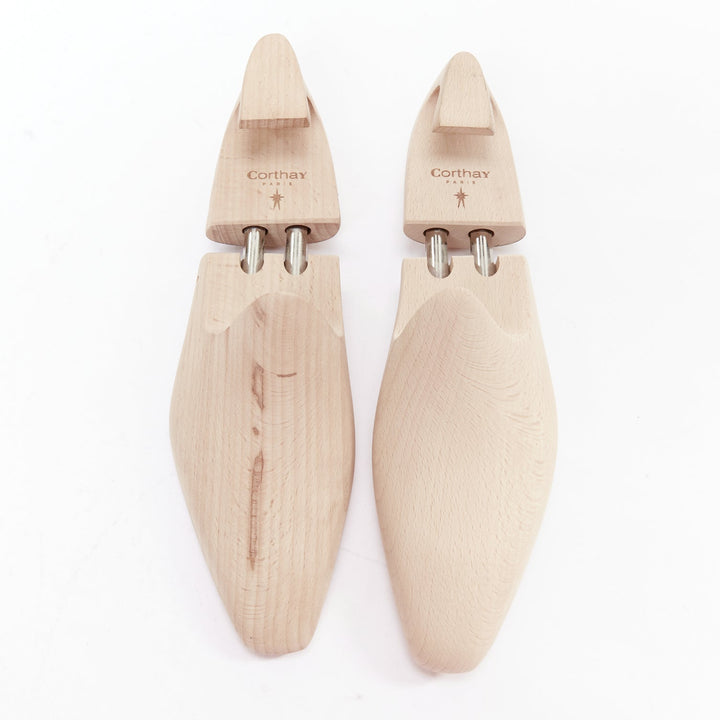 CORTHAY beige wooden logo shoe tree pair UK8 EU42