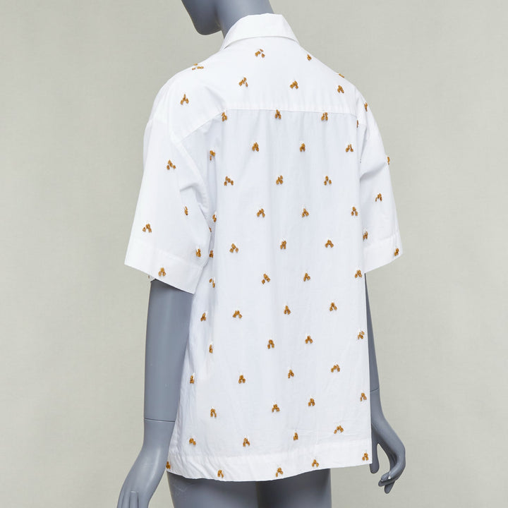 JACQUEMUS 2021 L'amour La Chemise Ble white glass embellished shirt FR34 XS