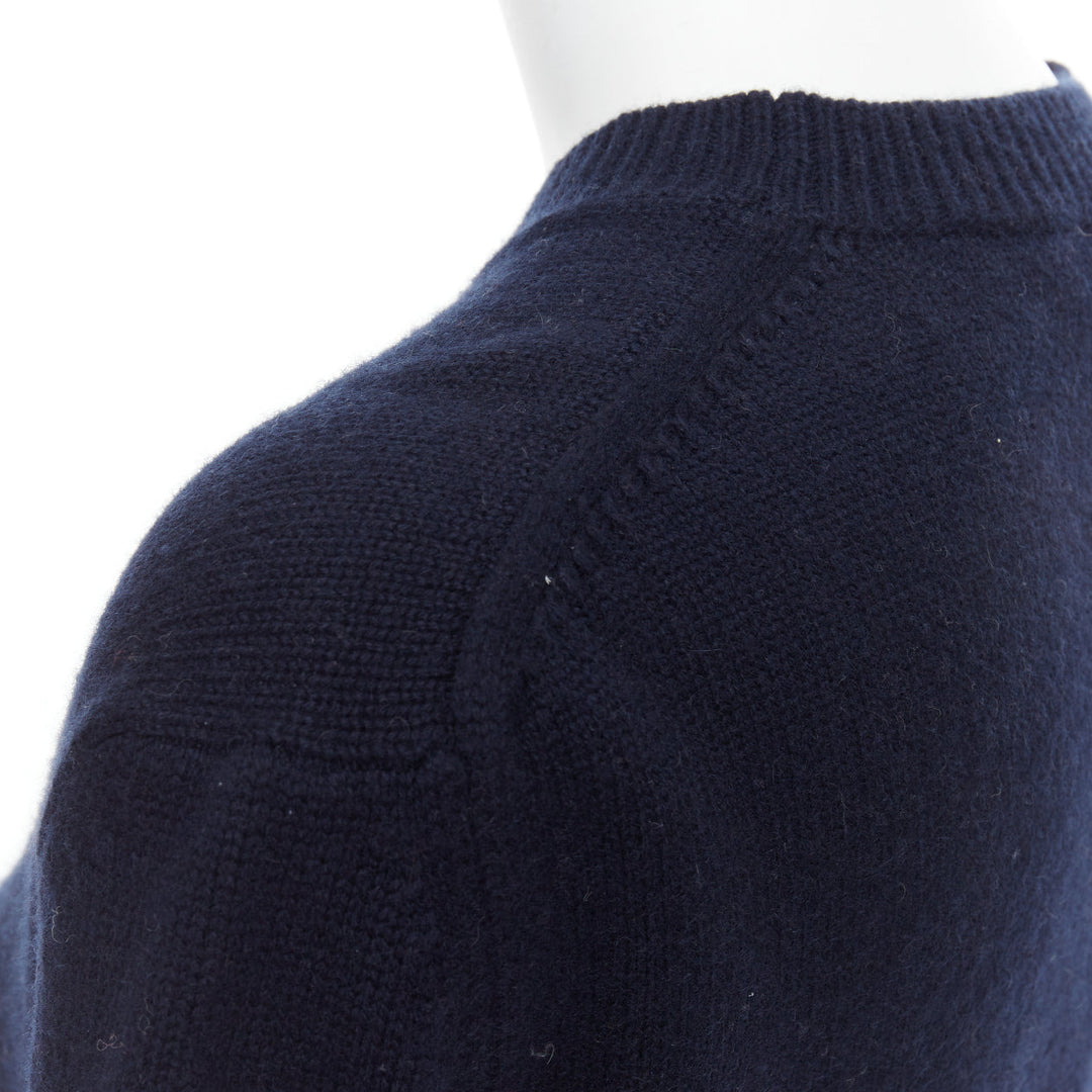 OLD CELINE Phoebe Philo navy wool blend button side sweater XS