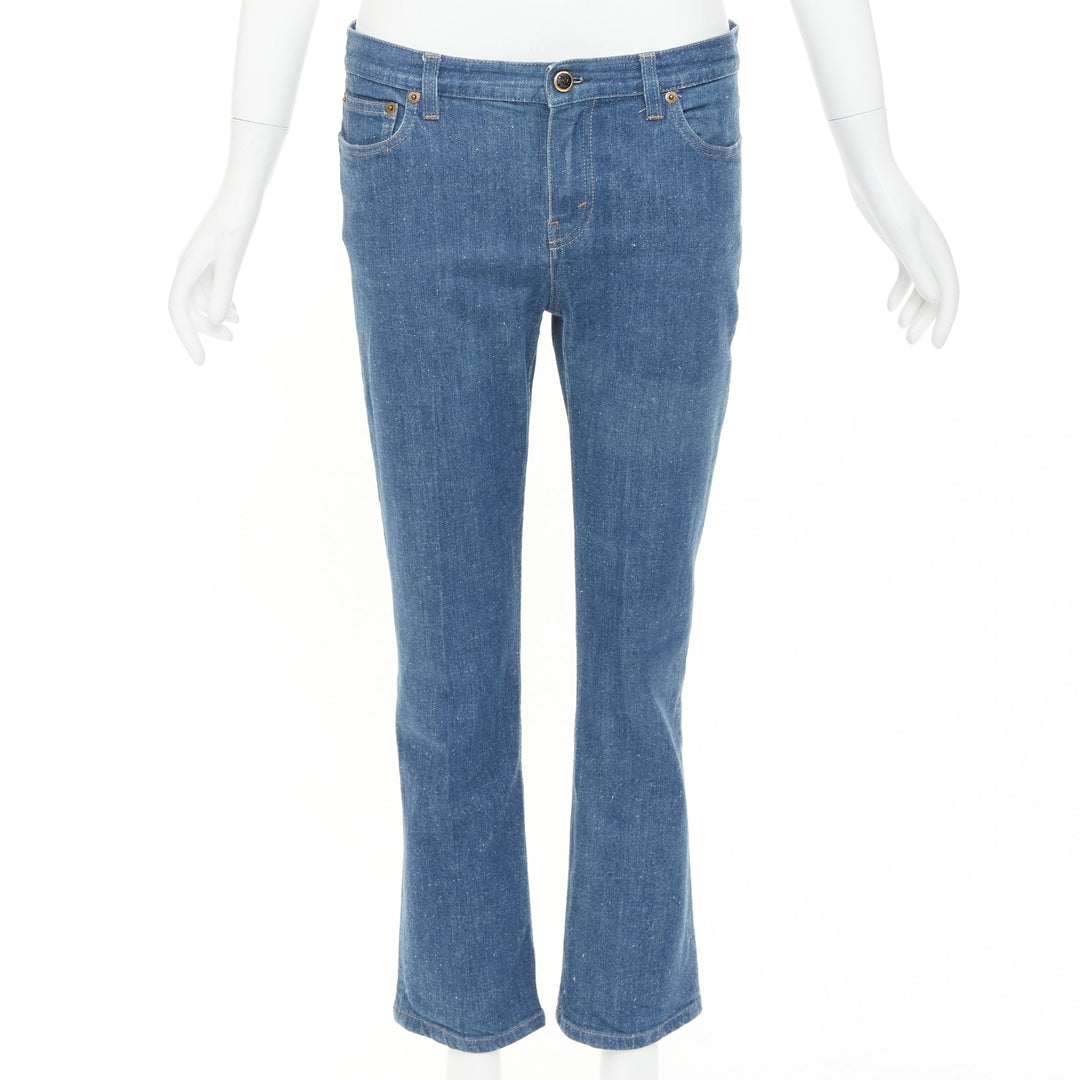 OLD CELINE 2011 Phoebe Philo  Triomphe button mid waist cropped leg jeans FR38 M
