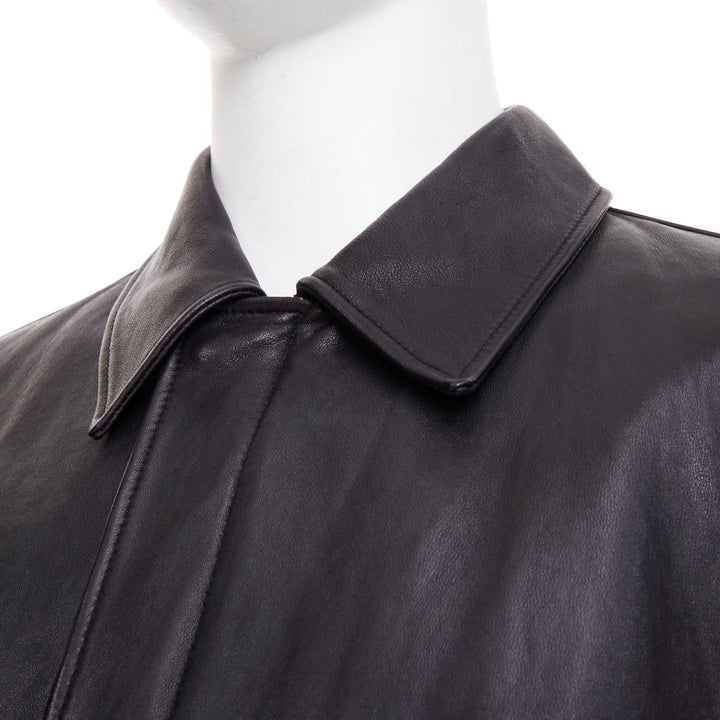 COOR black A2 lambskin leather flap pocket flight bomber jacket outerwear M
