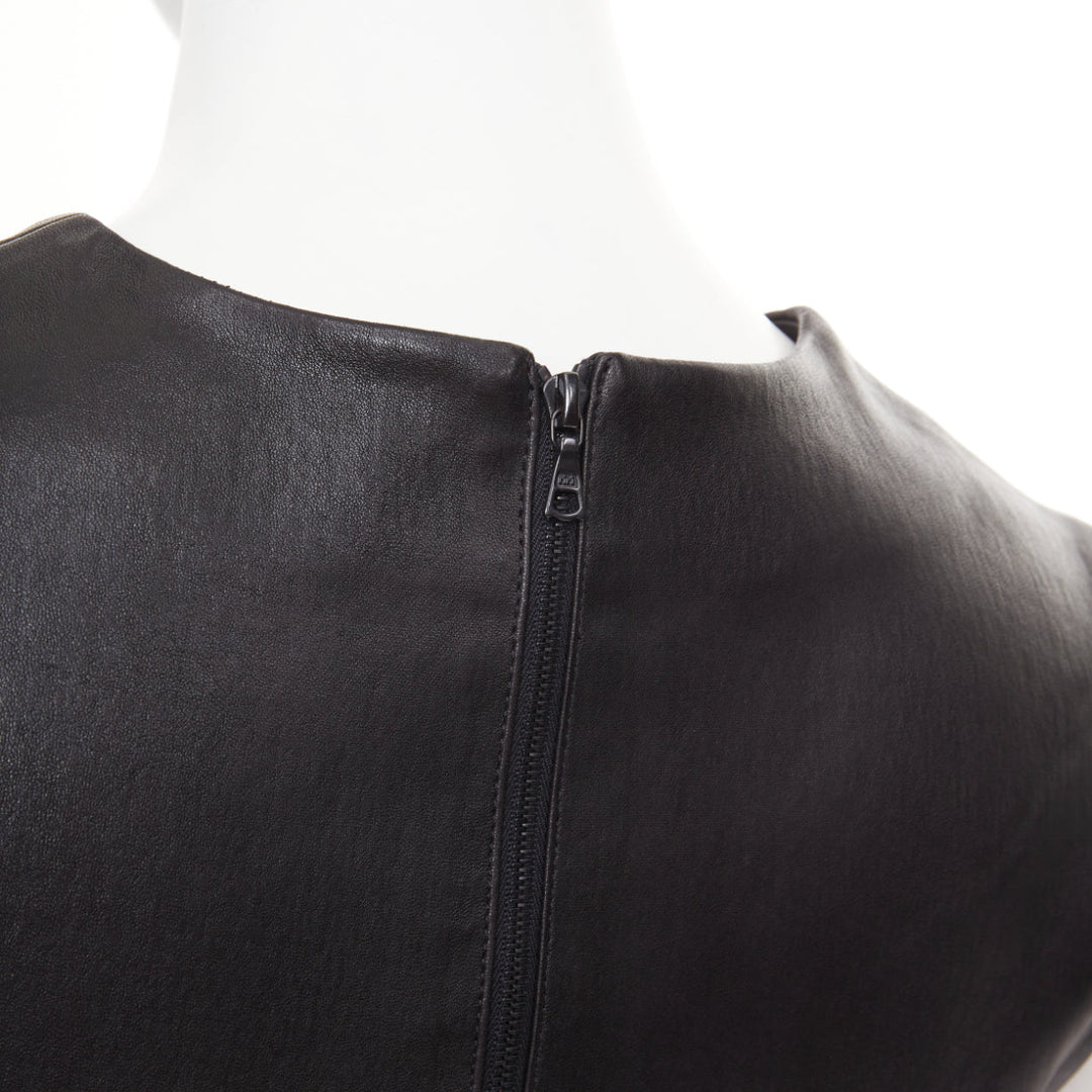 THE ROW soft lambskin stretch minimal seam sleeveless shell top US4 S