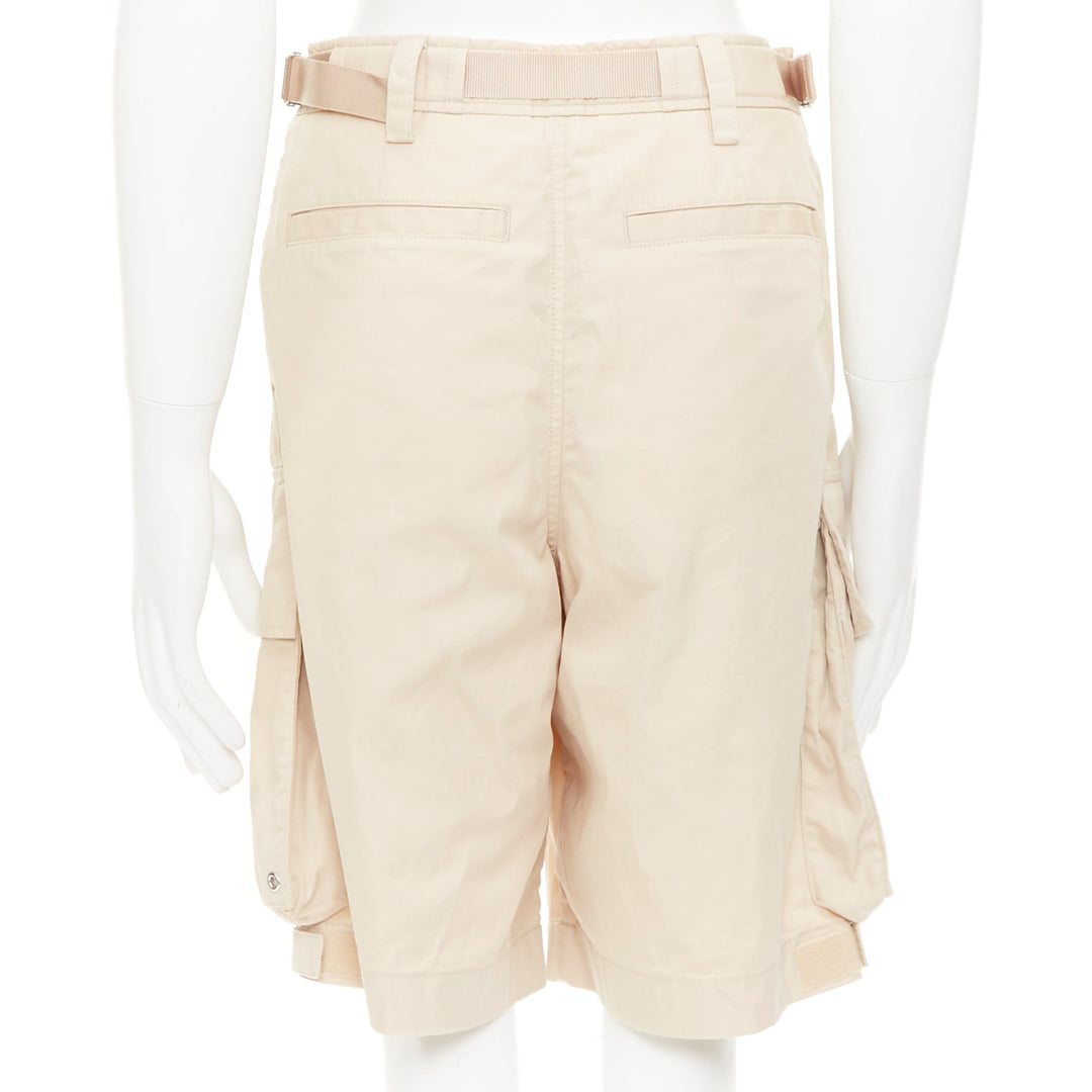 BURBERRY soft fawn beige technical cotton Billy multi pocket cargo shorts T44 XS